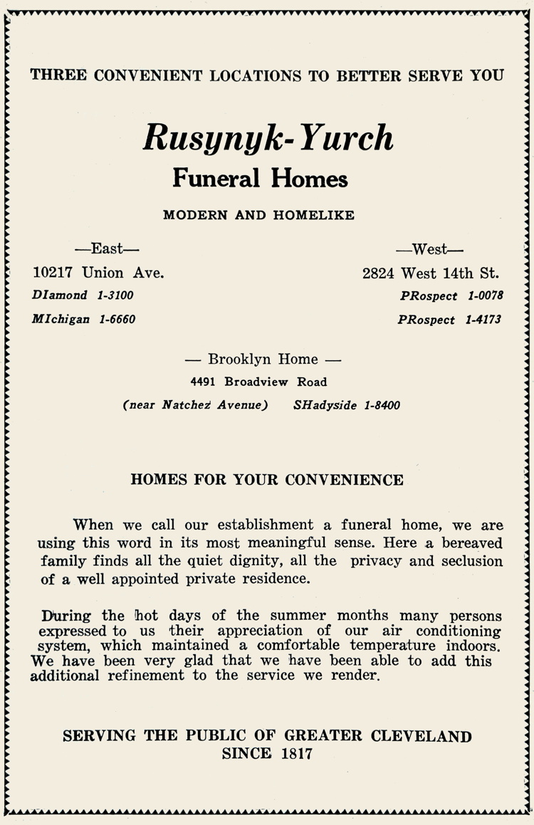 Ohio, Cleveland, Rusynyk-Yurch Funeral Homes, Lemko Home