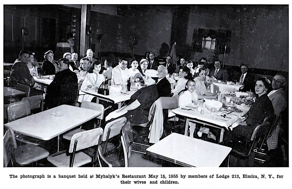 Banquet held at Myhalyk's Resturant on May 15, 1955 by members of R.B.O. Lodge 213