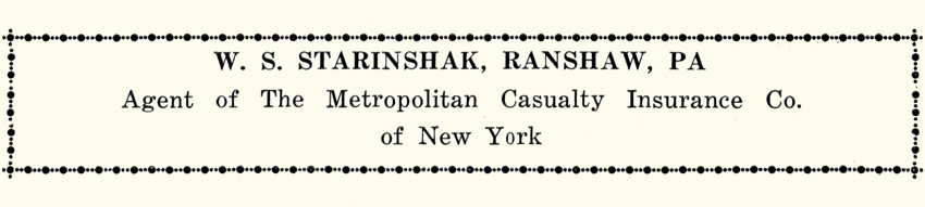 Pennsylvania, Ranshaw, W. S. Starinshak