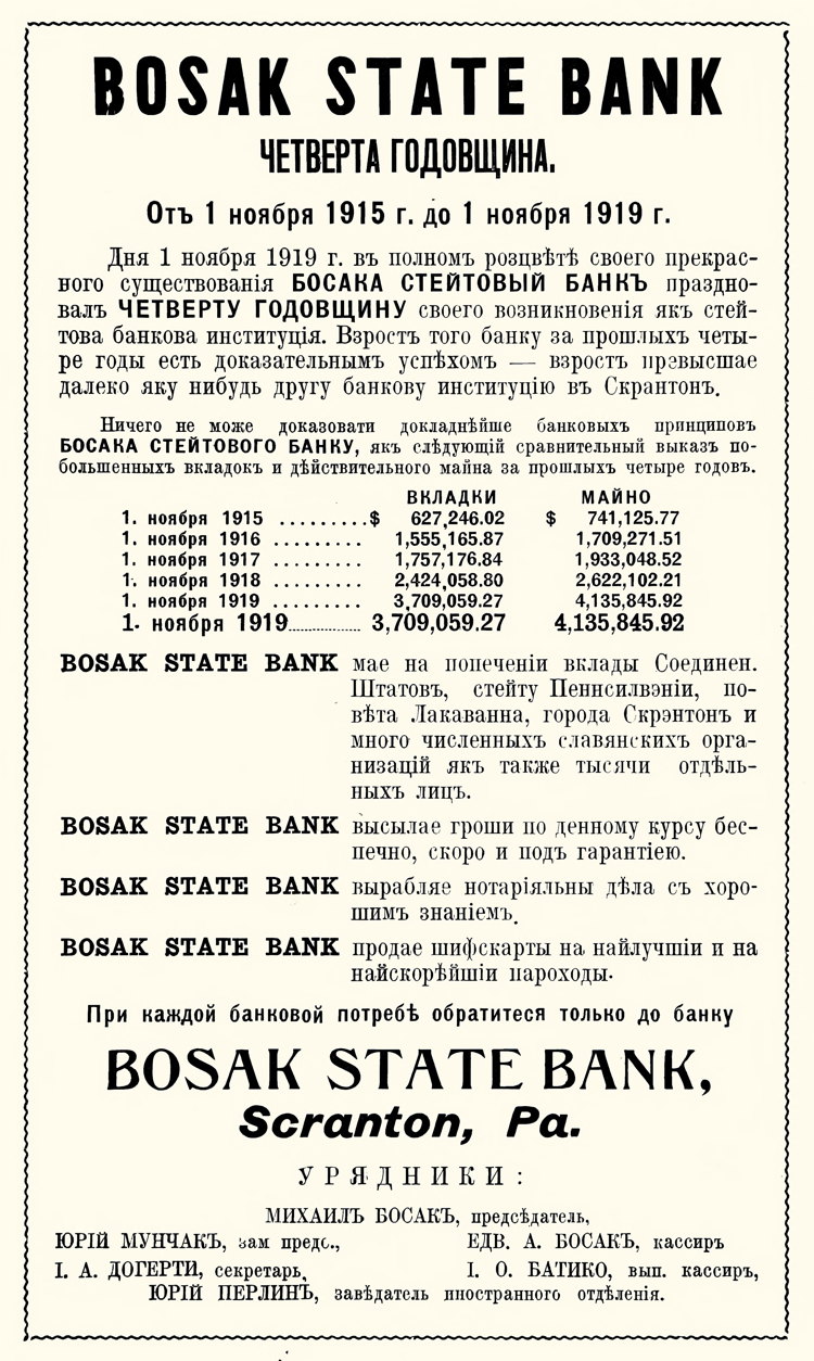 Bosak State Bank, Scranton, Pa.