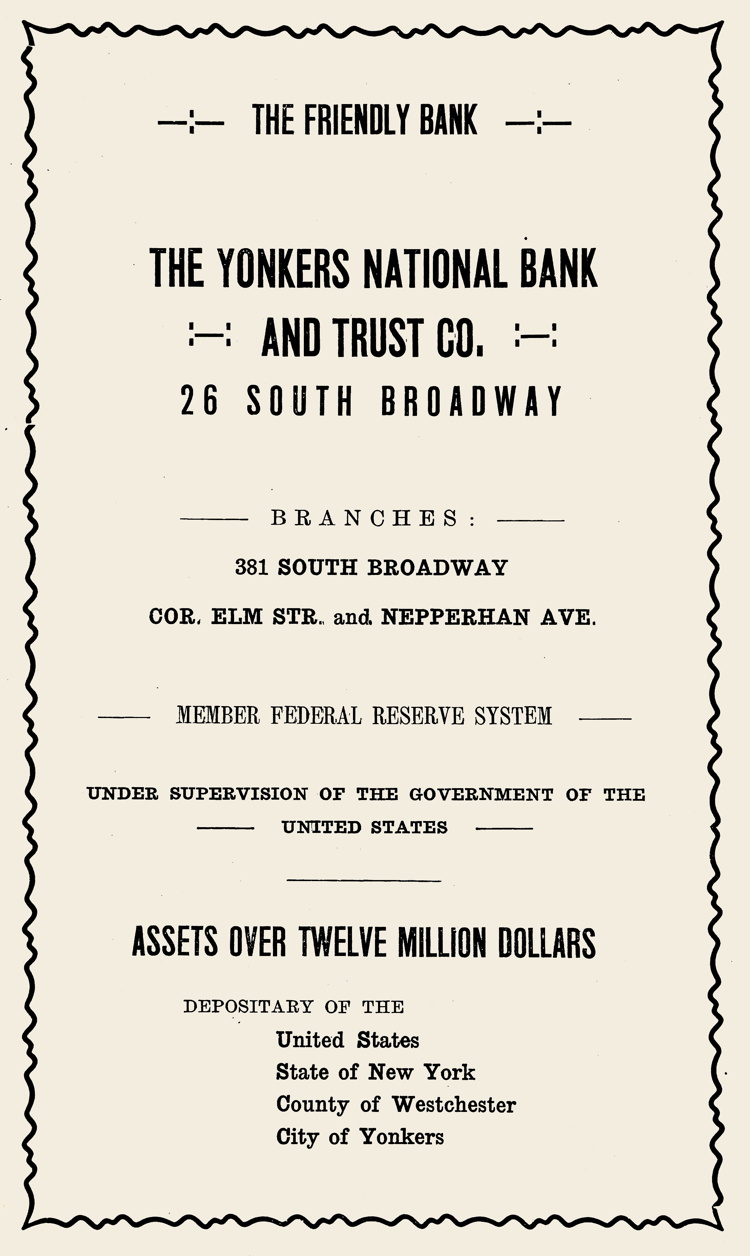  New York, Yonkers, Yonkers National Bank and Trust Co.