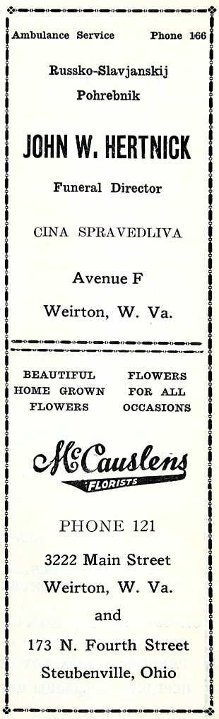 John, W. Hertnick, McCauslen's Florists